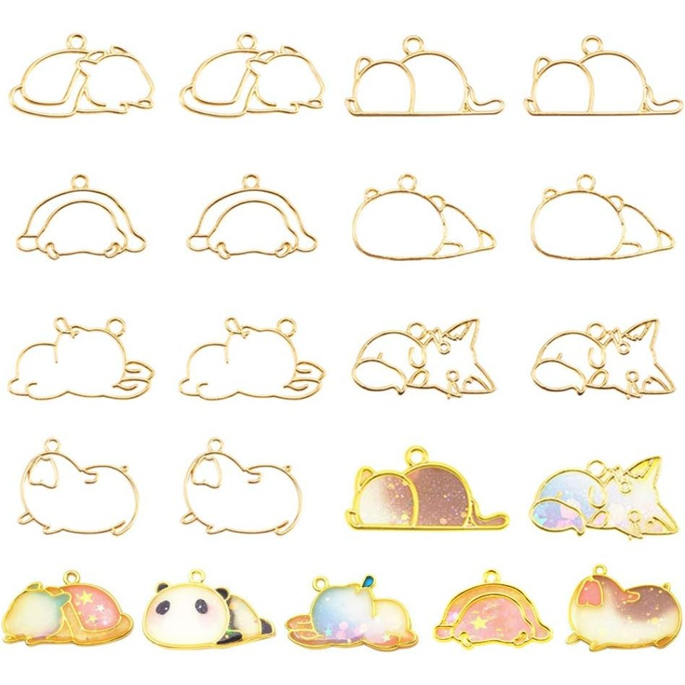 Jewelry Making With Resin - 14pcs Hibernator Theme Open Bezel Charms