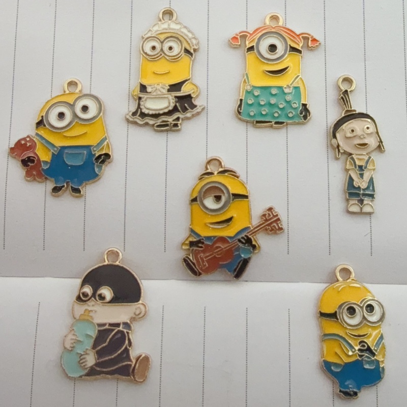Jewelry Making Factory - 10pcs alloy drip oil cartoon pendant,