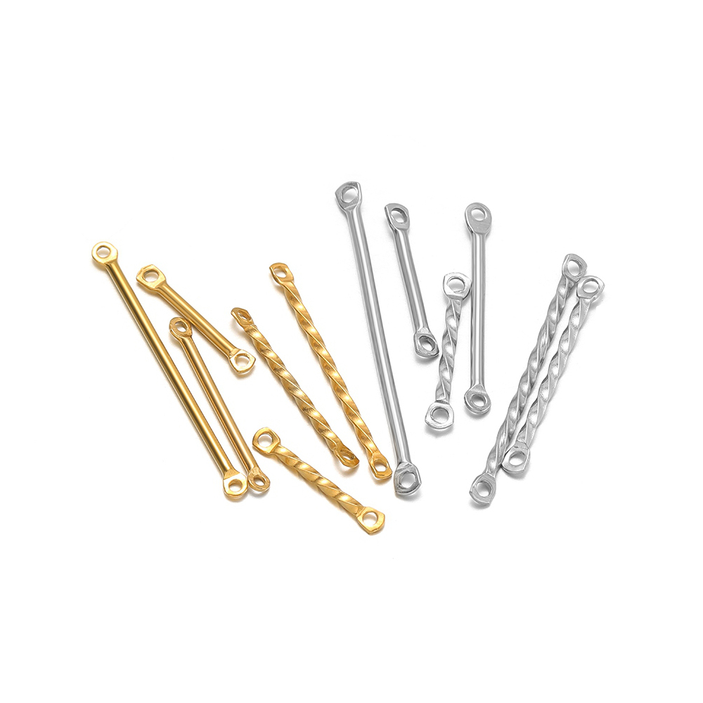 Jewelry Making Tools And Supplies - 20Pcs Stainless Steel Twisted Rod Connectors