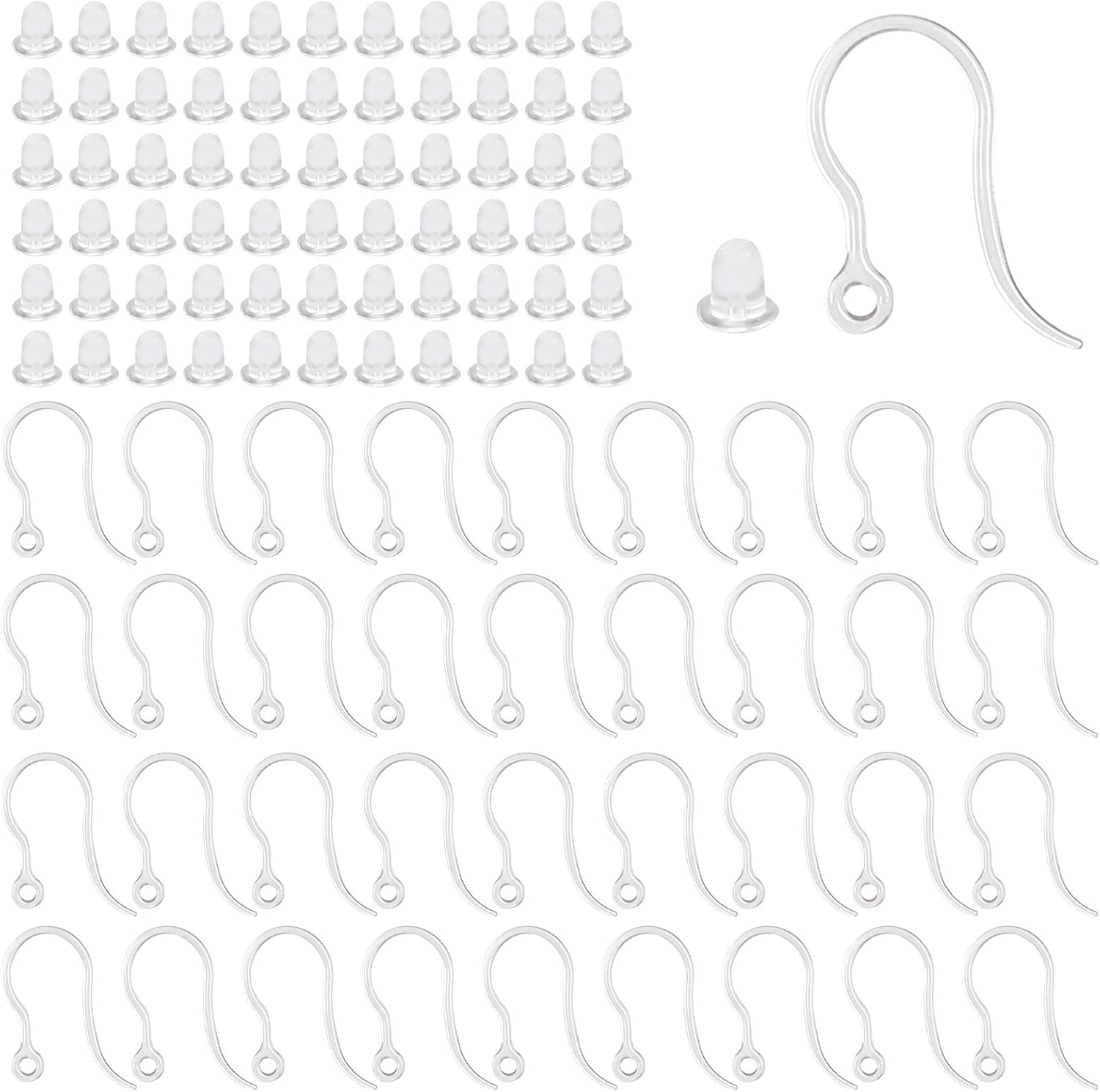 Jewelry Making With Resin - 40pcs Clear Plastic Earring Hooks Ear