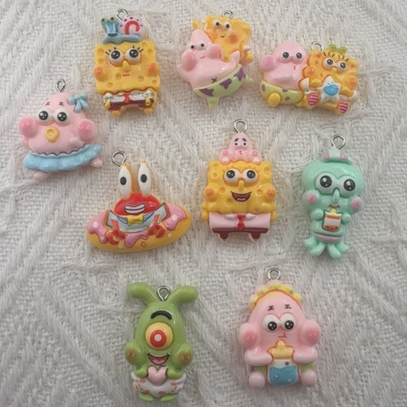 Jewelry Making Factory - 10pcs cartoon resin pendant, DIY jewelry