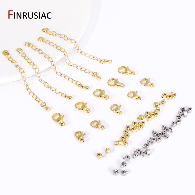 Jewelry Making Chain - 14K Gold Plated Crimp End Beads,Lobster