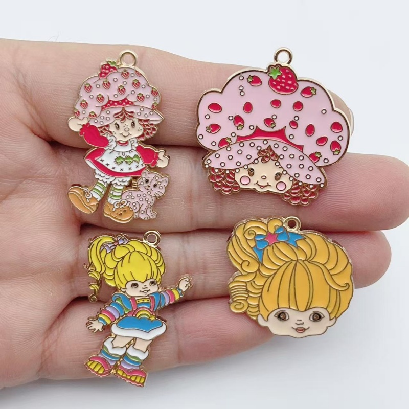 Jewelry Making Factory - 10pcs Cute Little Girl Enamel Metal