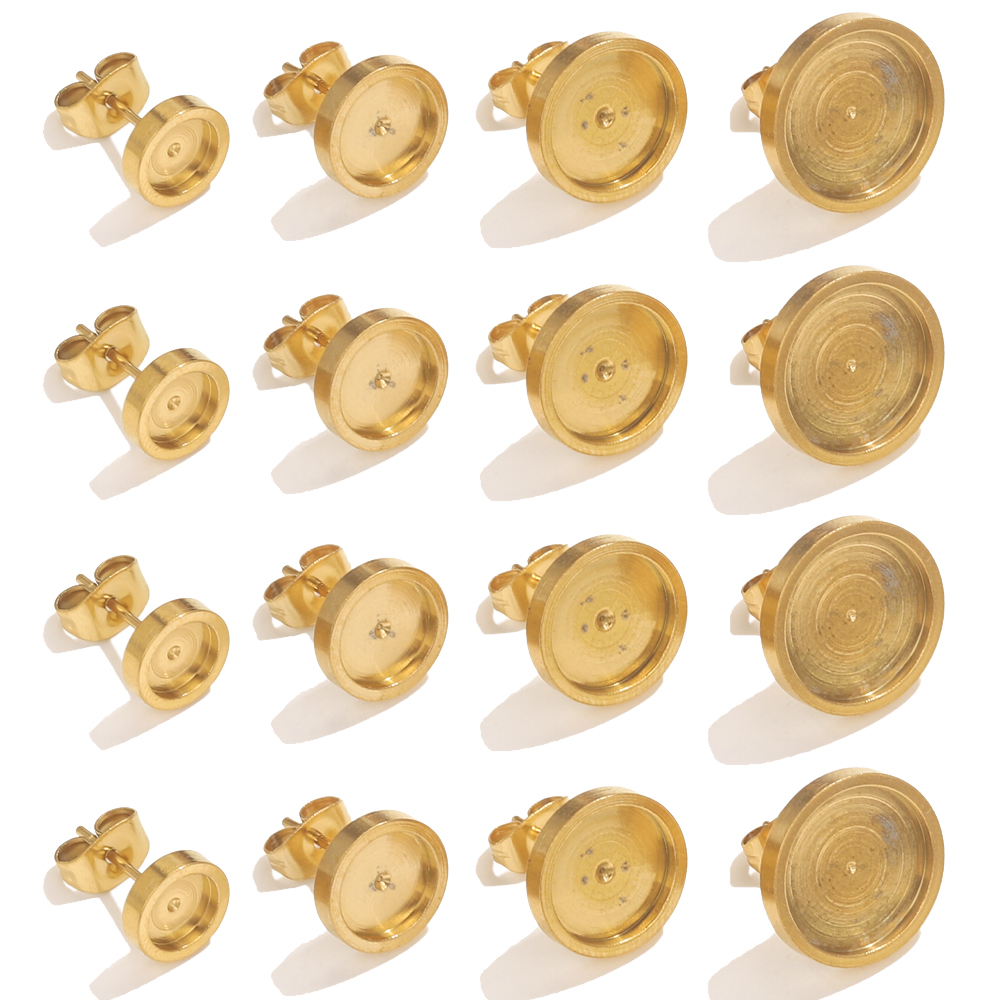 Jewelry Making With Resin - 10pcs Stainless Steel Gold Earring Stud