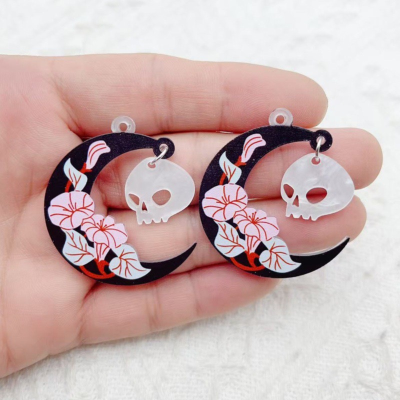 10pcs Halloween Acrylic Ghost  - Jewelry Making Factory ulasan dan harga