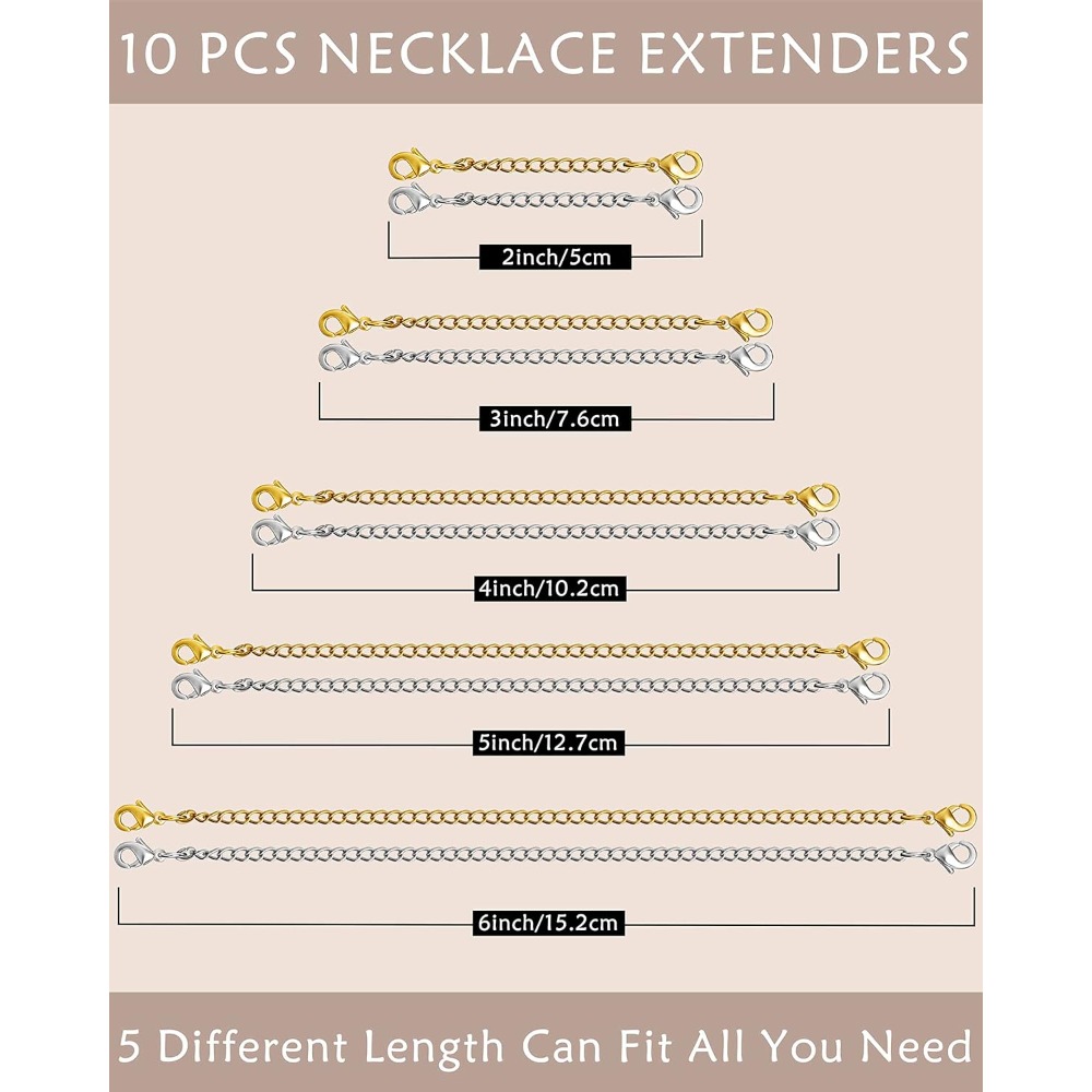 10Pcs Chain Extenders for Neck - Jewelry Making Chain ulasan dan harga