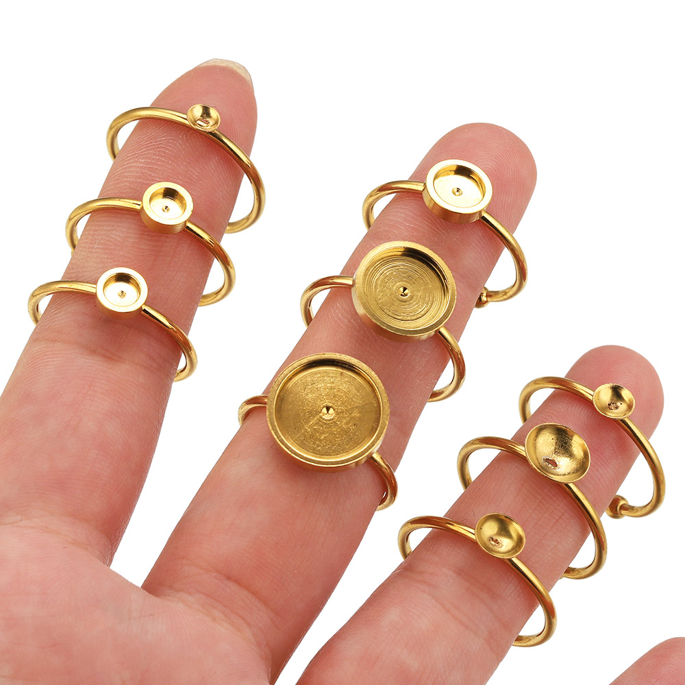 10pcs Stainless Steel Round Ad - Jewelry Making Stones ulasan dan harga