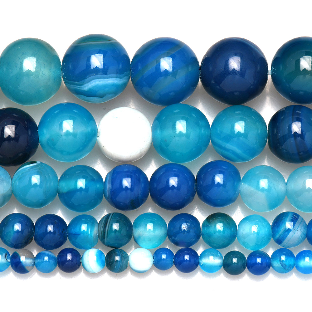 Natural Stone Banded Blue Lace - Jewelry Making Stones ulasan dan harga