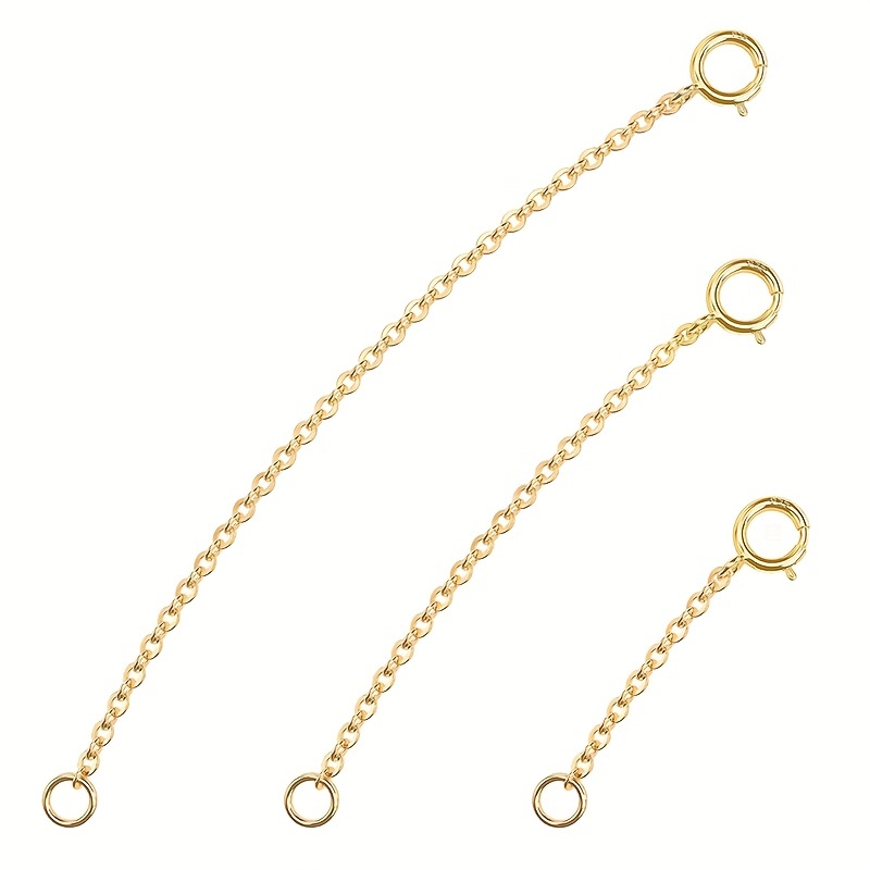 3Pcs Spring Clasp Extension Ch - Jewelry Making Chain ulasan dan harga