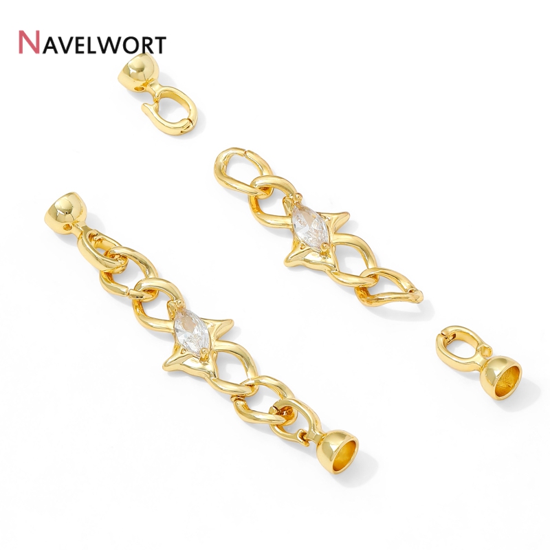 14K Gold Plated Brass Zircon C - Jewelry Making Chain ulasan dan harga