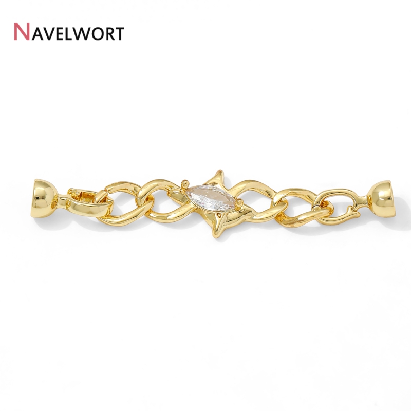 14K Gold Plated Brass Zircon C - Jewelry Making Chain ulasan dan harga