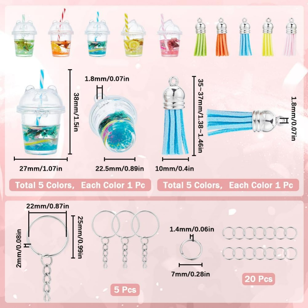 35Pcs DIY 5 Sets Bubble Tea Ke - Jewelry Making Chain ulasan dan harga