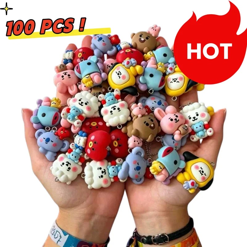 7pcs BT21 Resin Cartoon Charm  - Jewelry Making Factory ulasan dan harga
