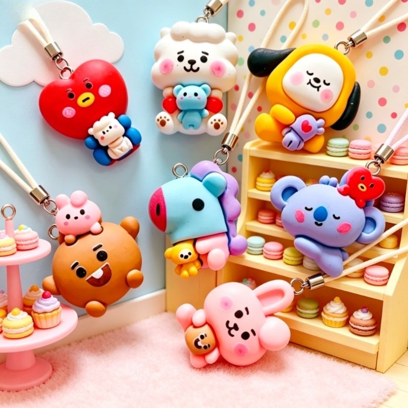 7pcs BT21 Resin Cartoon Charm  - Jewelry Making Factory ulasan dan harga