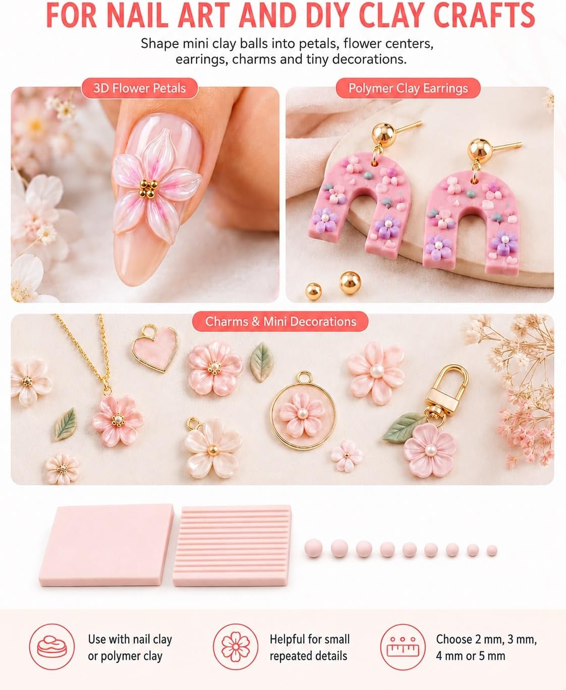 4PCS 3D Print Clay Gel Ball Ma - Jewelry Making Tools And Supplies ulasan dan harga