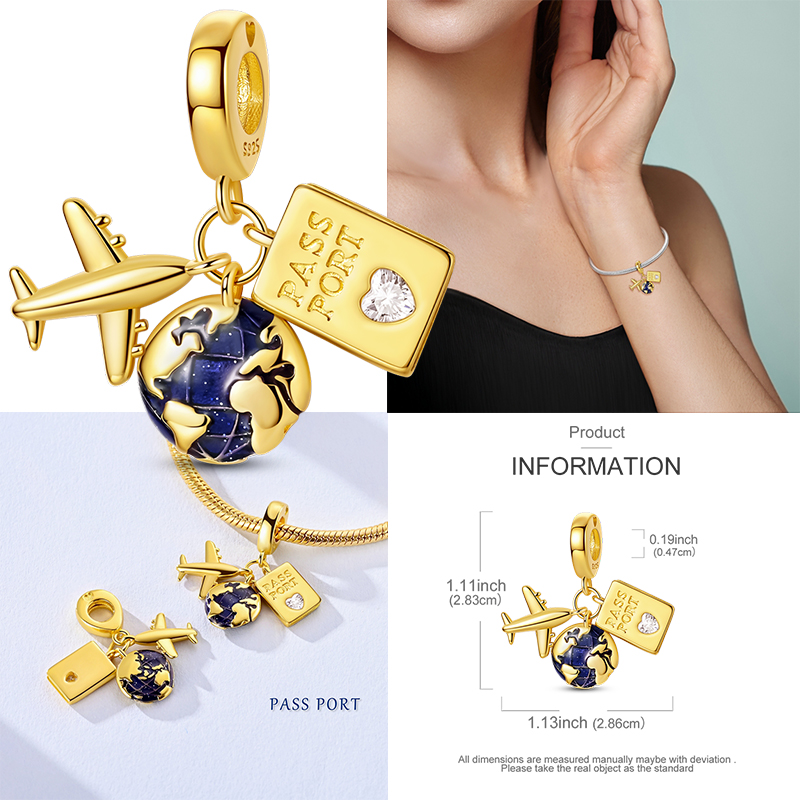 Travel Series Charms 925 Silve - Jewelry Making Paris ulasan dan harga