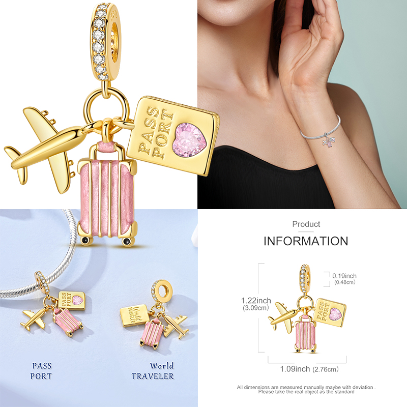 Travel Series Charms 925 Silve - Jewelry Making Paris ulasan dan harga