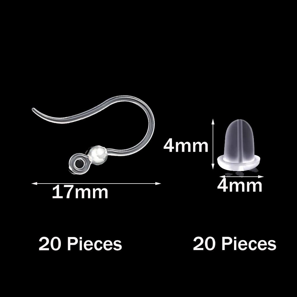 40pcs Clear Plastic Earring Ho - Jewelry Making With Resin ulasan dan harga