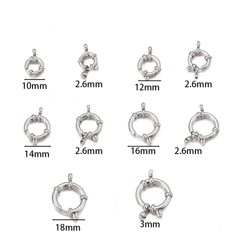 2pcs Stainless Steel Round Spr - Jewelry Making School ulasan dan harga