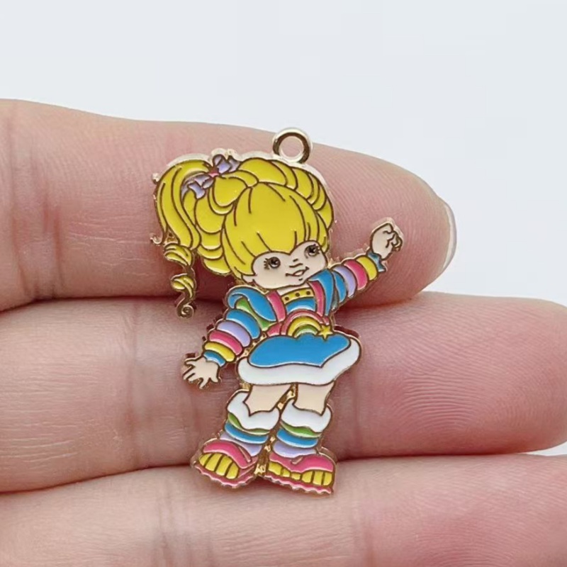10pcs Cute Little Girl Enamel  - Jewelry Making Factory ulasan dan harga