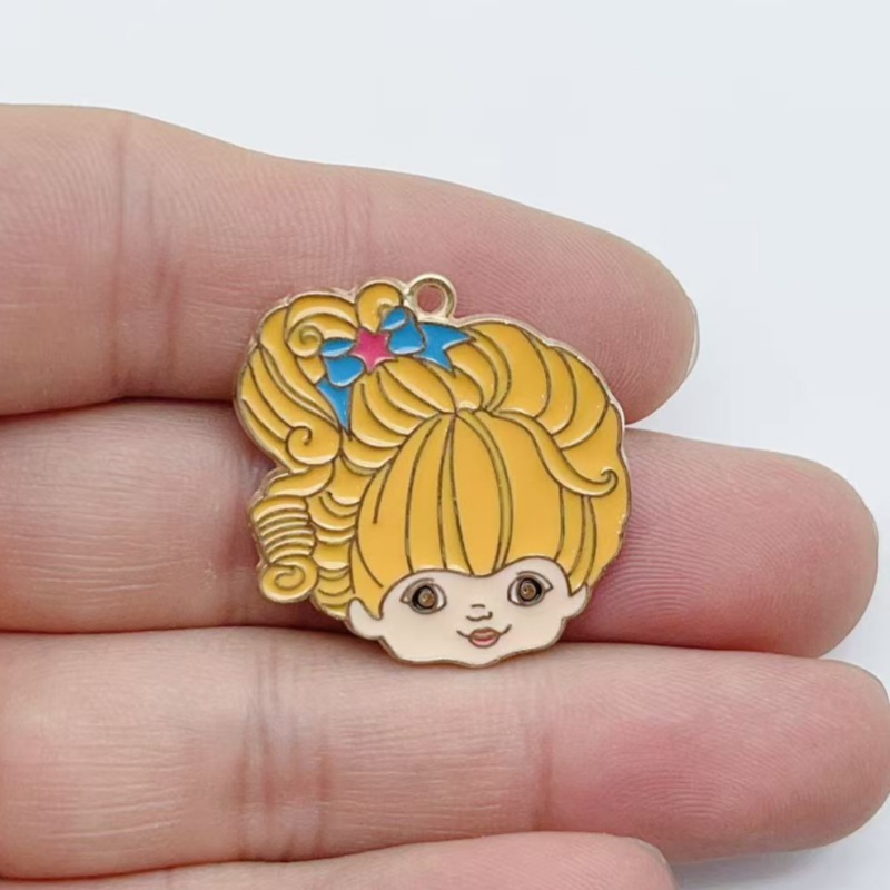 10pcs Cute Little Girl Enamel  - Jewelry Making Factory ulasan dan harga