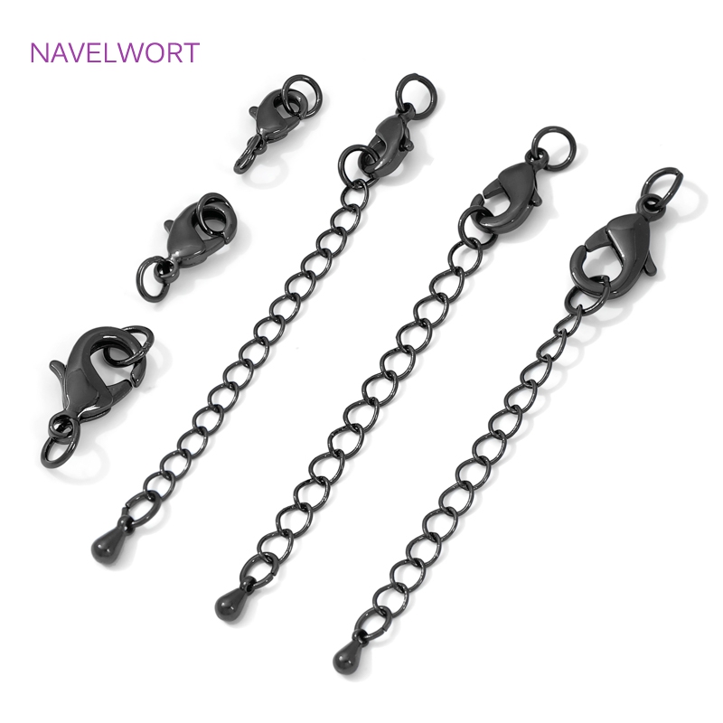 Black Color Brass Lobster Clas - Jewelry Making Chain ulasan dan harga
