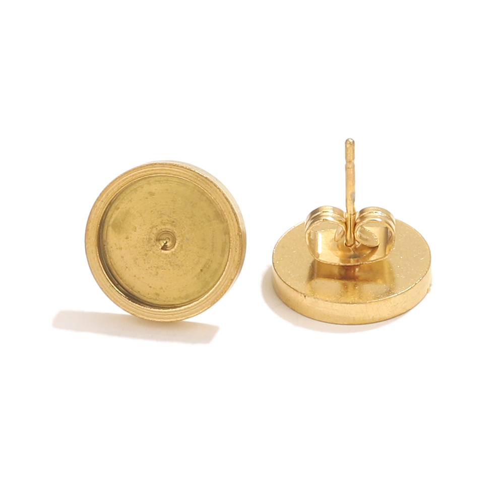 10pcs Stainless Steel Gold Ear - Jewelry Making With Resin ulasan dan harga